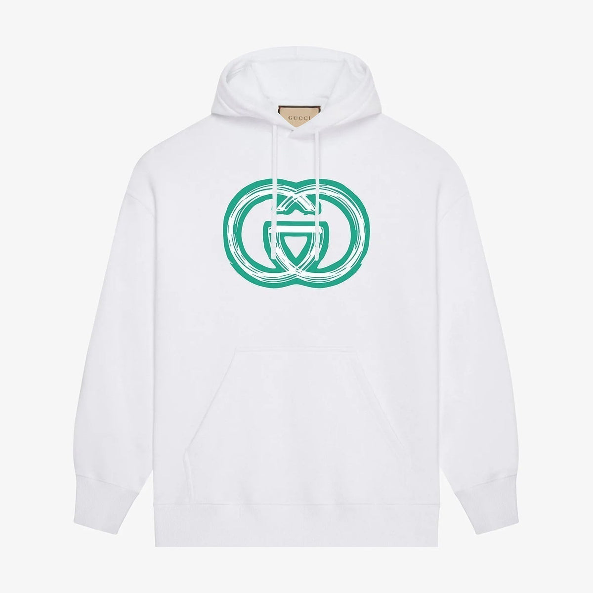Green Classic Print Hoodie