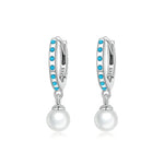 Turquoise Pendent Earrings Shell Bead Drop Earrings