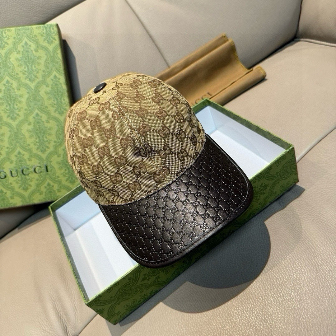 Leather Brim Baseball Cap(Adjustable Fit)-1