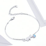 Cute Pussy Cat Opal Link Bracelet for Women
