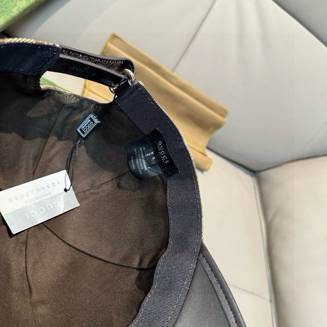 Leather Brim Baseball Cap（Adjustable Fit）-1